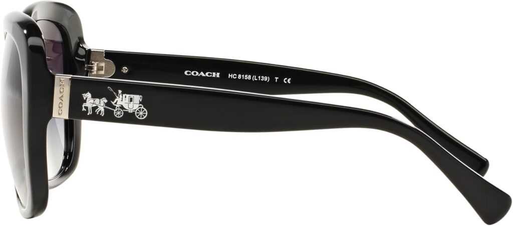Coach HC8158 Sunglasses, Black/Grey Gradient, 58 mm
